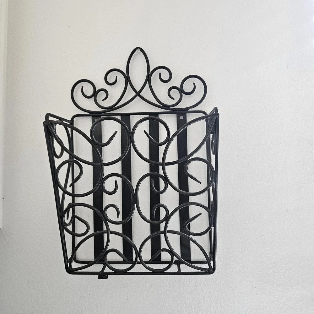 Southern Living at Home Estate metal wall hanging organizer black ornate